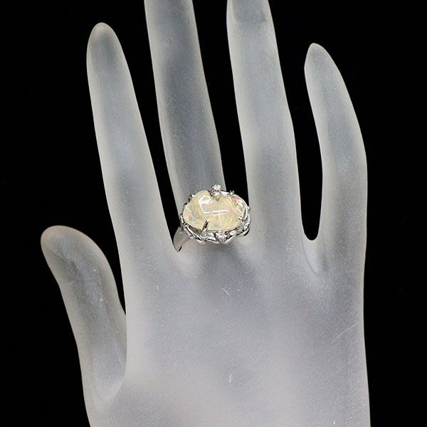 Pt900 オパール ダイヤモンド リング 5.01ct - メルカリ