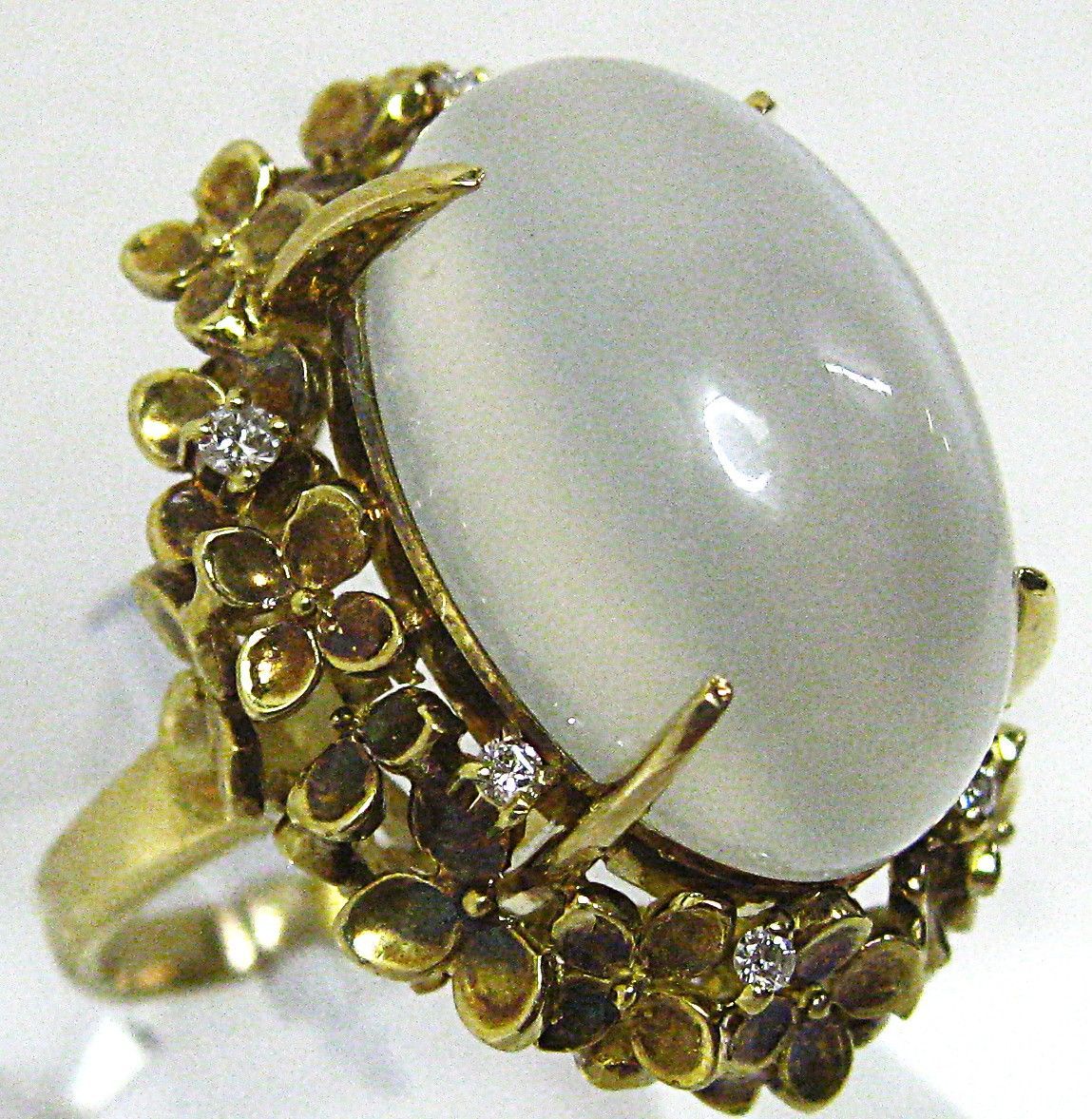 極美品K18 18金リング指輪 ムンストーン19.32ctダイヤ7ヶ0.12ct - メルカリ