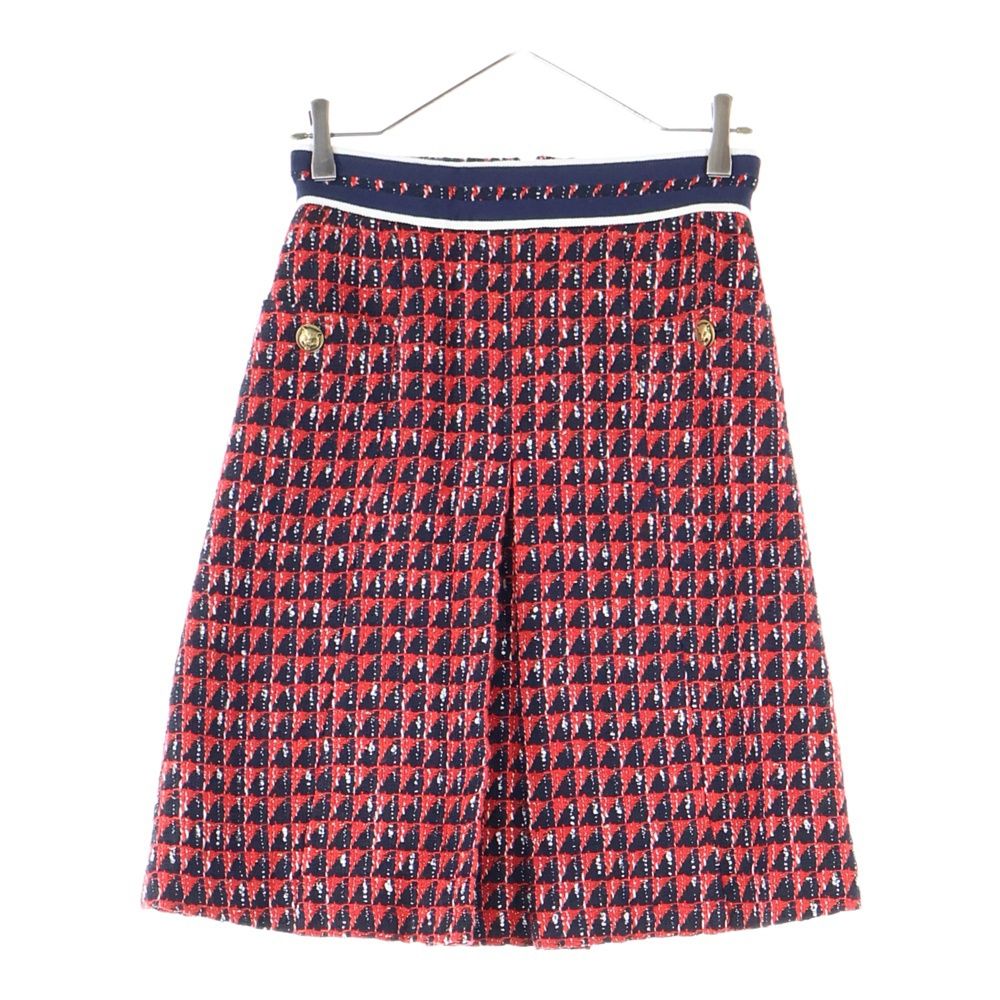 GUCCI (グッチ) タイガーボタン 総柄ジャガード タックデザイン  