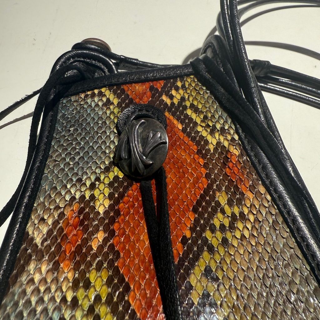 NICENES ナイスネス 22 AW DADA NN Baby Python Pochette ポシェット レザーショルダーポーチ ブラック系 オレンジ 表参道A 11