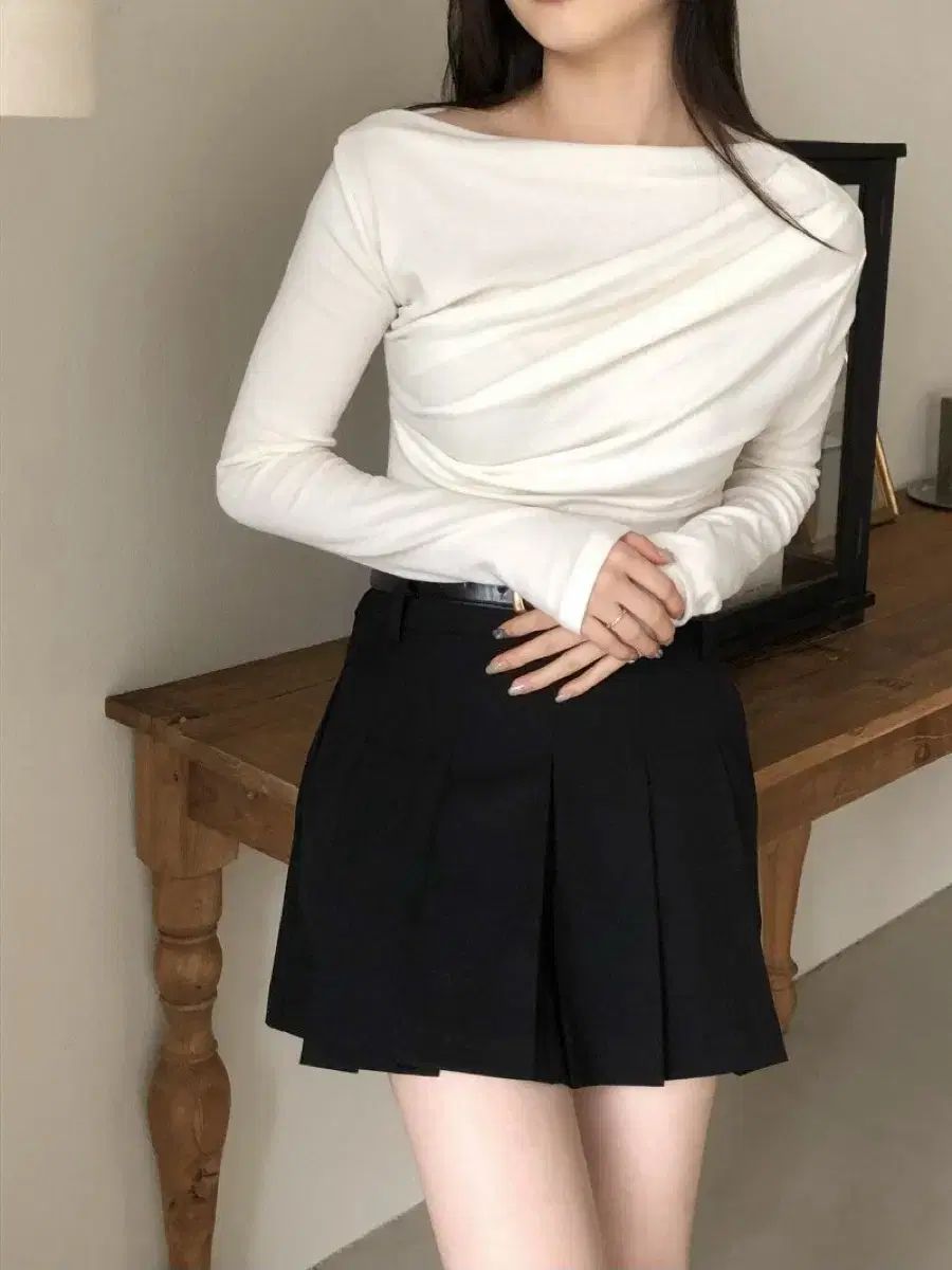 ARCHIVE JTOU ホウェル プリーツスカート ブラック S