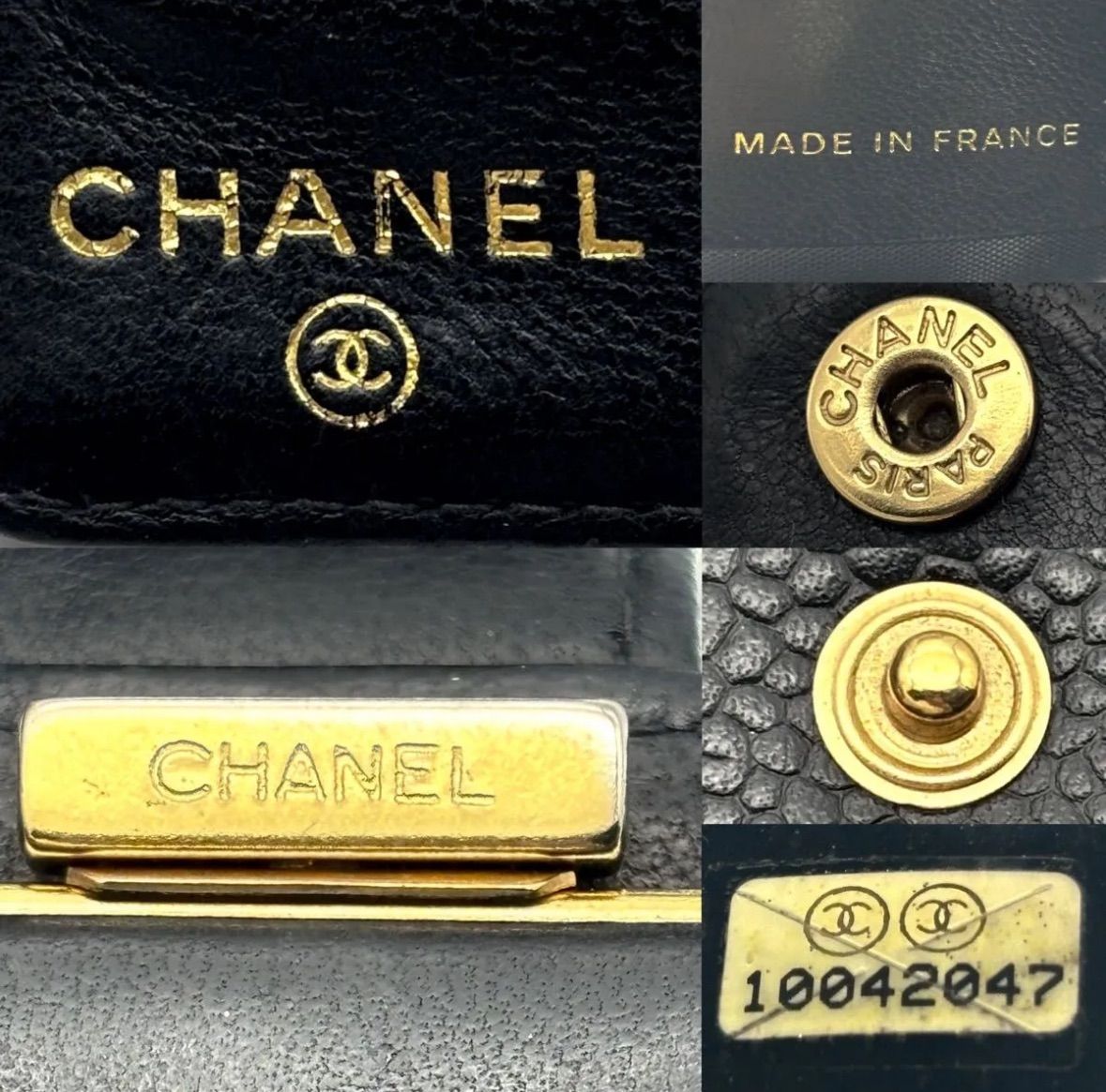 極美品✨】シャネル 長財布 ココステッチ キャビアスキン がま口