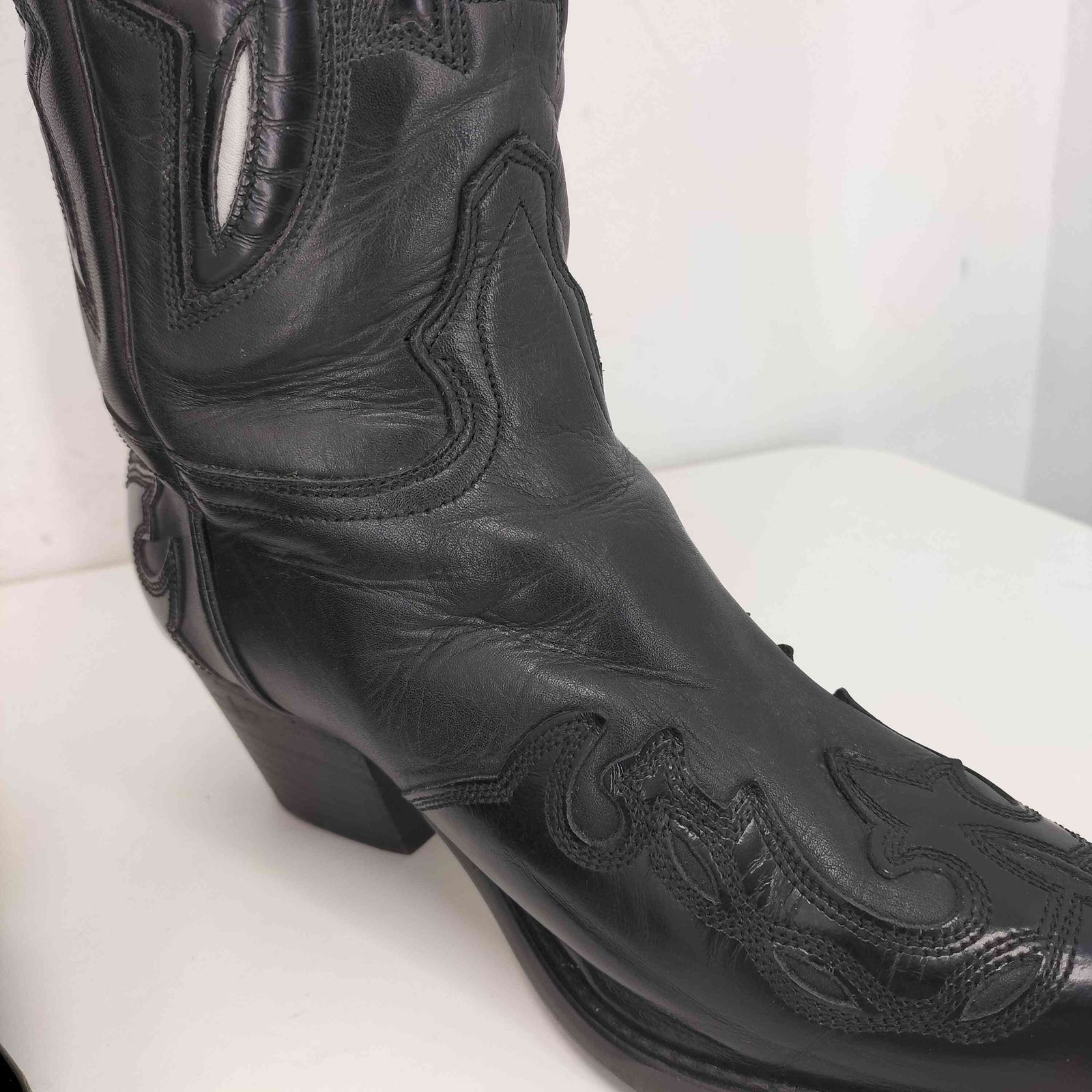  ユーズドフルギ 古着 JOE SANCHEZ ステッチデザイン ウエスタンブーツ レディース 38 ウエスタンブーツ ブーツ