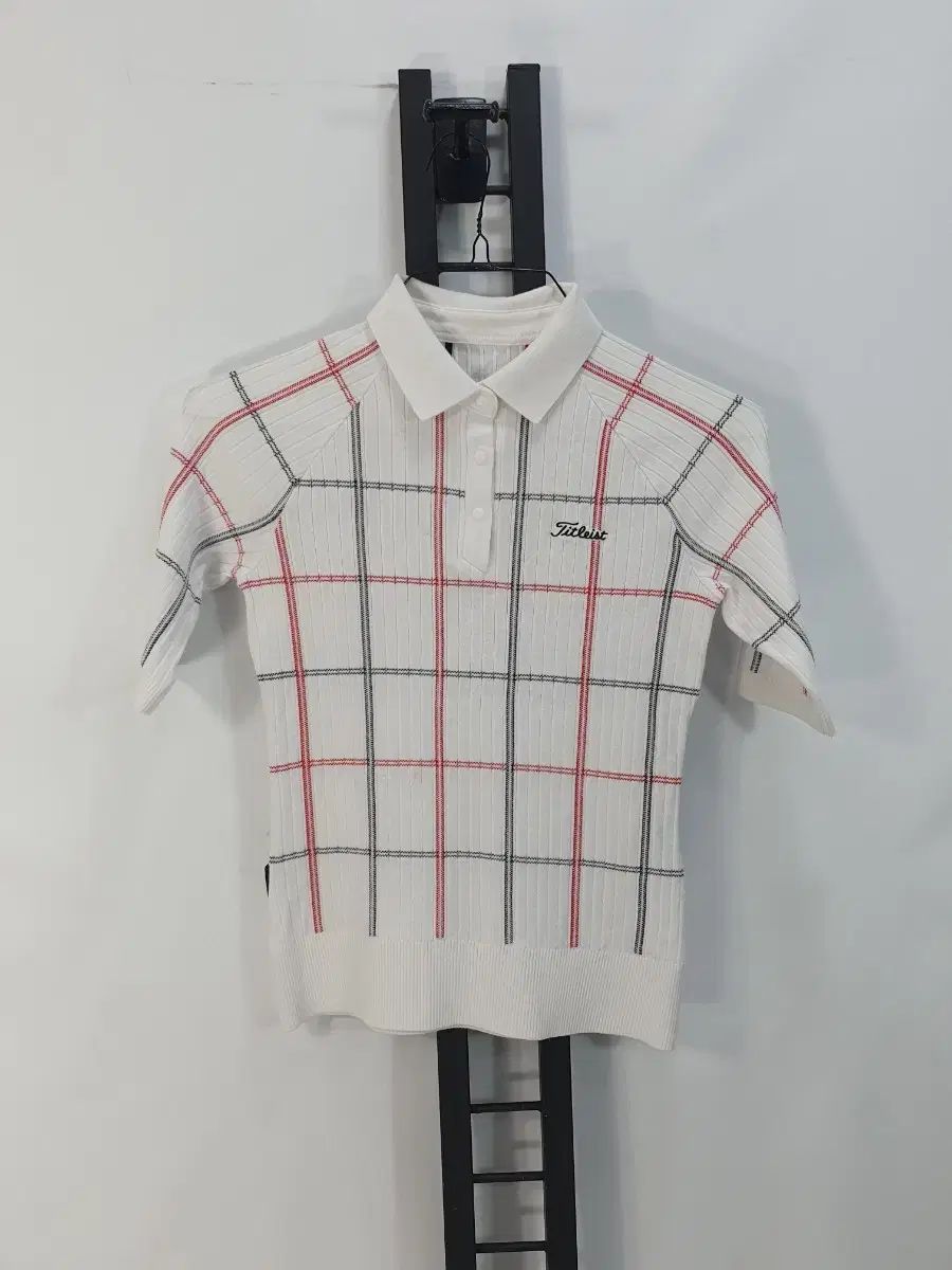 Titleist タイトリスト ニット 半袖 Tシャツ ツアーフィット セーター CHECK 白 s