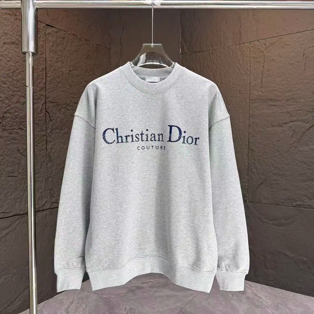 ディオール ユニセックス カジュアル ロゴ グレー 長袖 スウェット