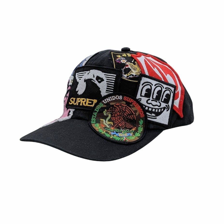 25SS SUPREME Supreme シュプリーム 6 Panel Black CAP ワッペンキャップ ブラック