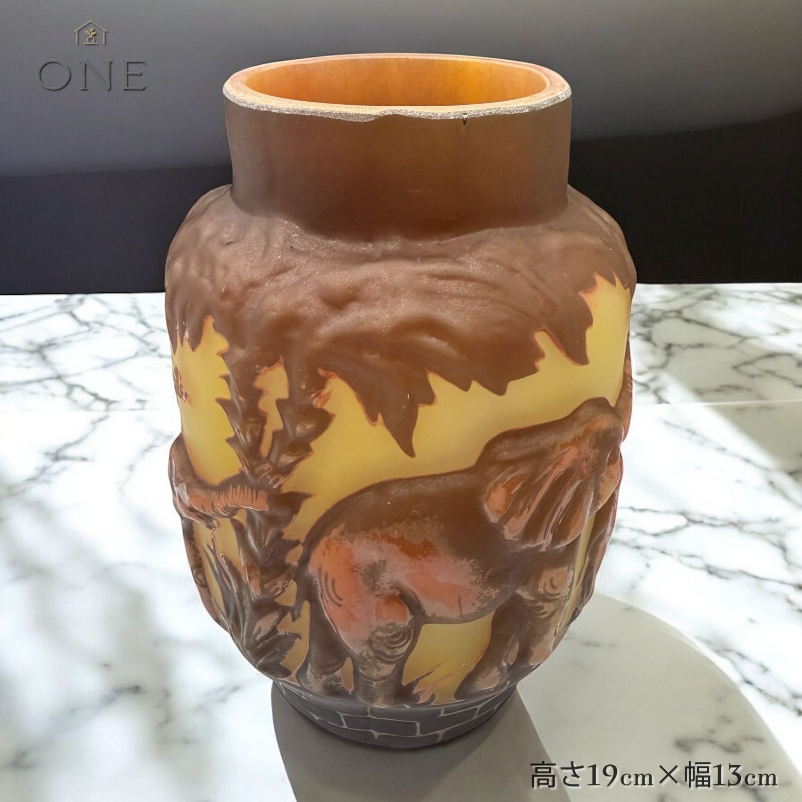 ◆証明書付◆EmileGalleエミールガレ 花瓶 芥子紋　高さ28cm　スフレ ◇証明書付◇EmileGalleエミールガレ 花瓶 芥子紋 高さ28cm スフレ