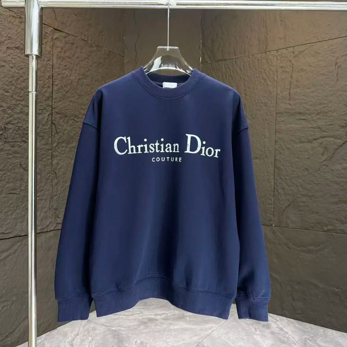 ディオール ユニセックス カジュアル ロゴ ブルー 長袖 スウェット