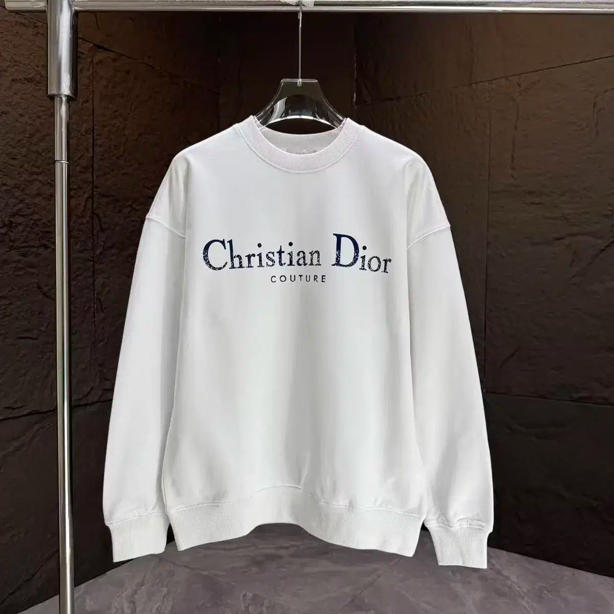 ディオール ユニセックス カジュアル ロゴ 白 長袖 スウェット