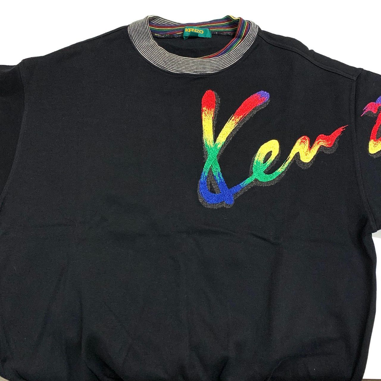 KENZO】ケンゾー /ロゴ刺繍モックネックスウェット/ブラック/3サイズ