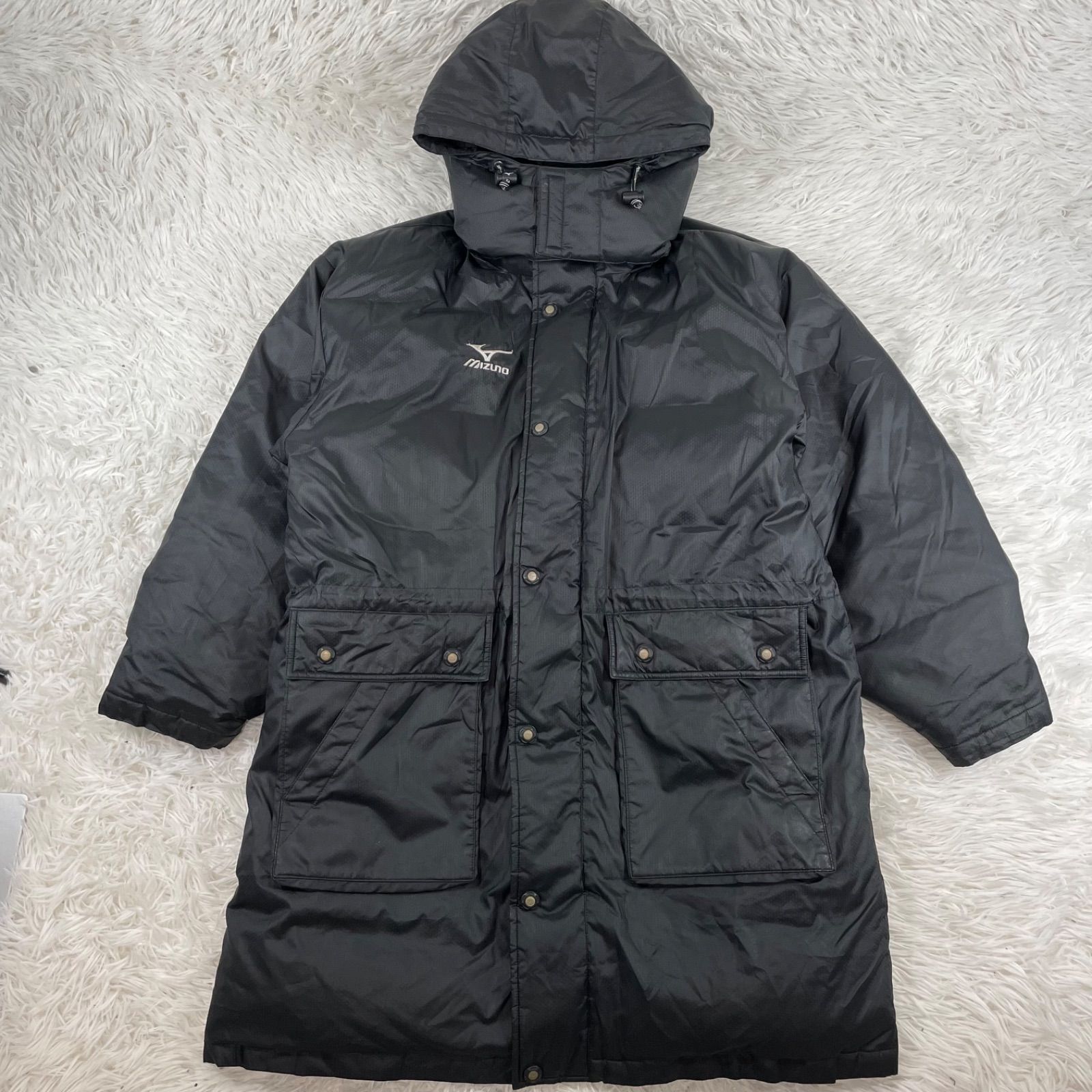 MIZUNO ミズノ ダウンベンチコート Mサイズ ロングコート フード
