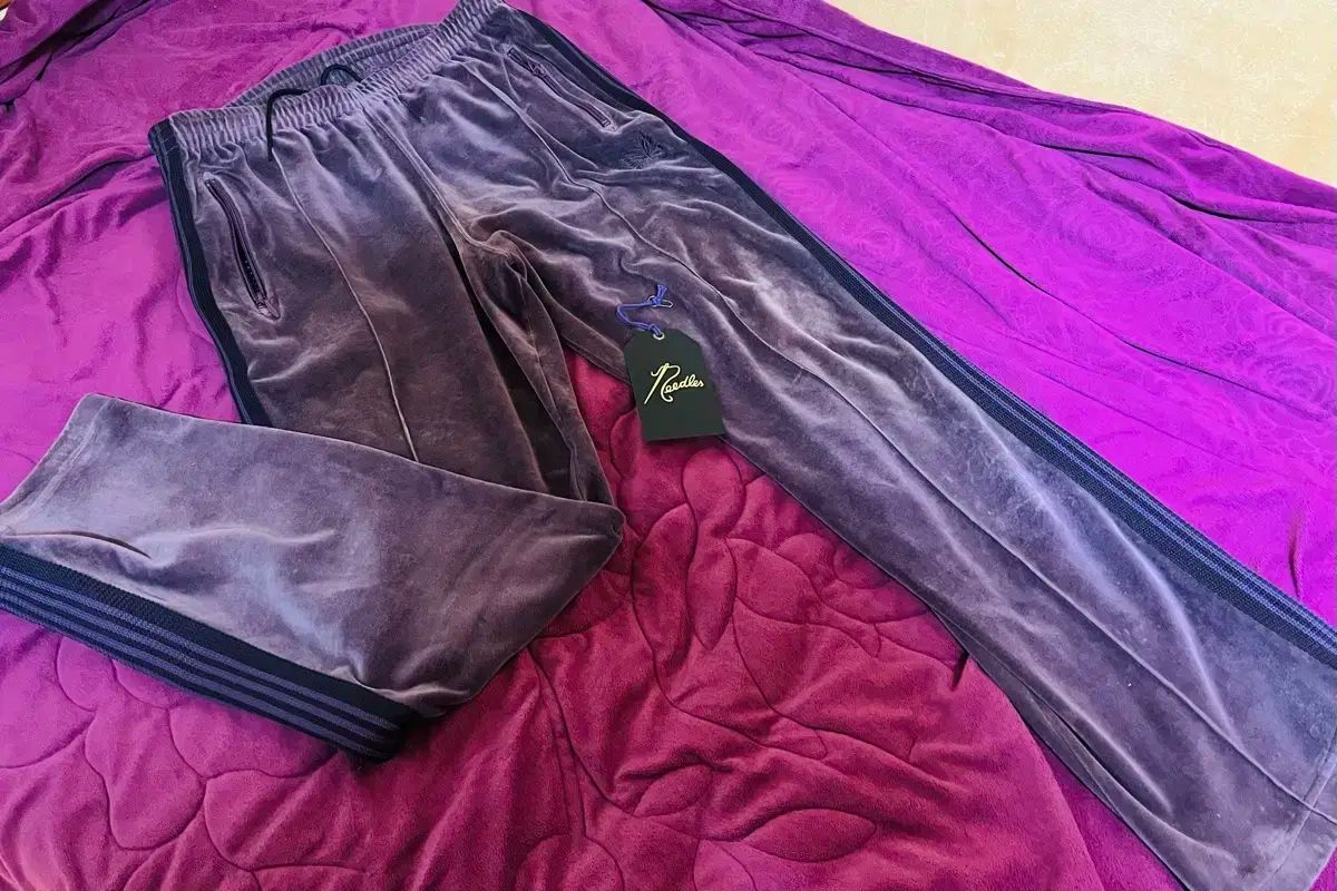 NEEDLES ナロー ベルリップ パープル トラックパンツ