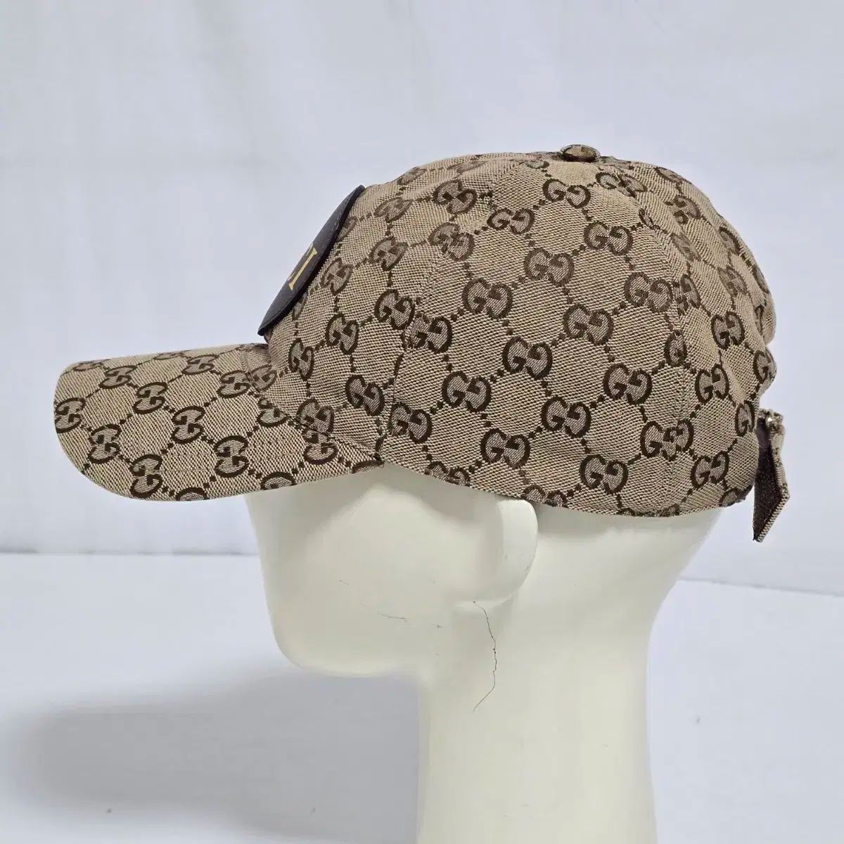 ハングルタグ グッチ GG モノグラム ブラウン ボールキャップ 帽子 60cm 1018
