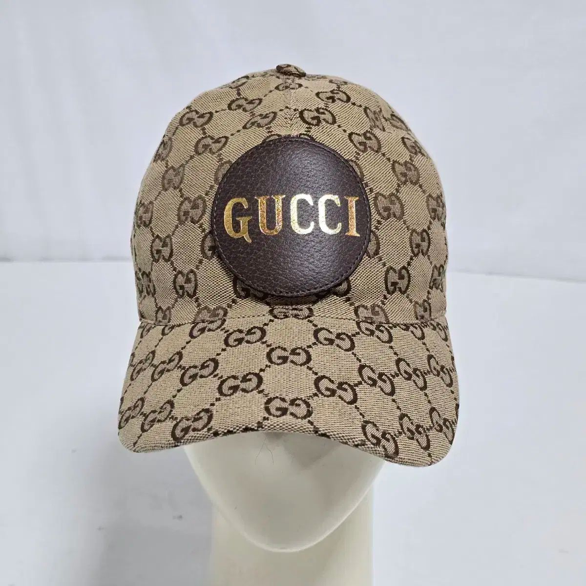 ハングルタグ グッチ GG モノグラム ブラウン ボールキャップ 帽子 60cm 1018