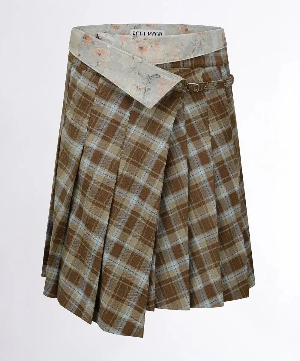 SCULPTOR スカルプター フォールド スカート ブルー チェック