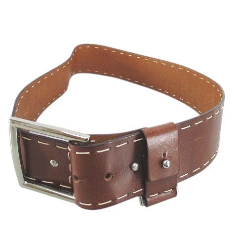 クラウディオ オルチアーニ claudio ORCIANI 太ベルト レザー 本革 80 茶系 ブラウン イタリア製 ステッチ トップ式 バックル 小物