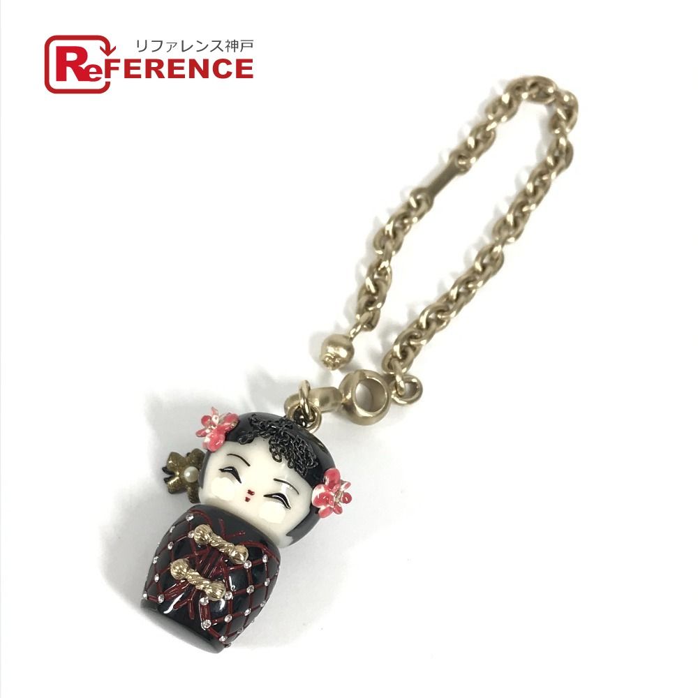 CHANEL シャネル チャーム マトリョーシカ こけし コケシ ラインストーン プラスチック ブラック