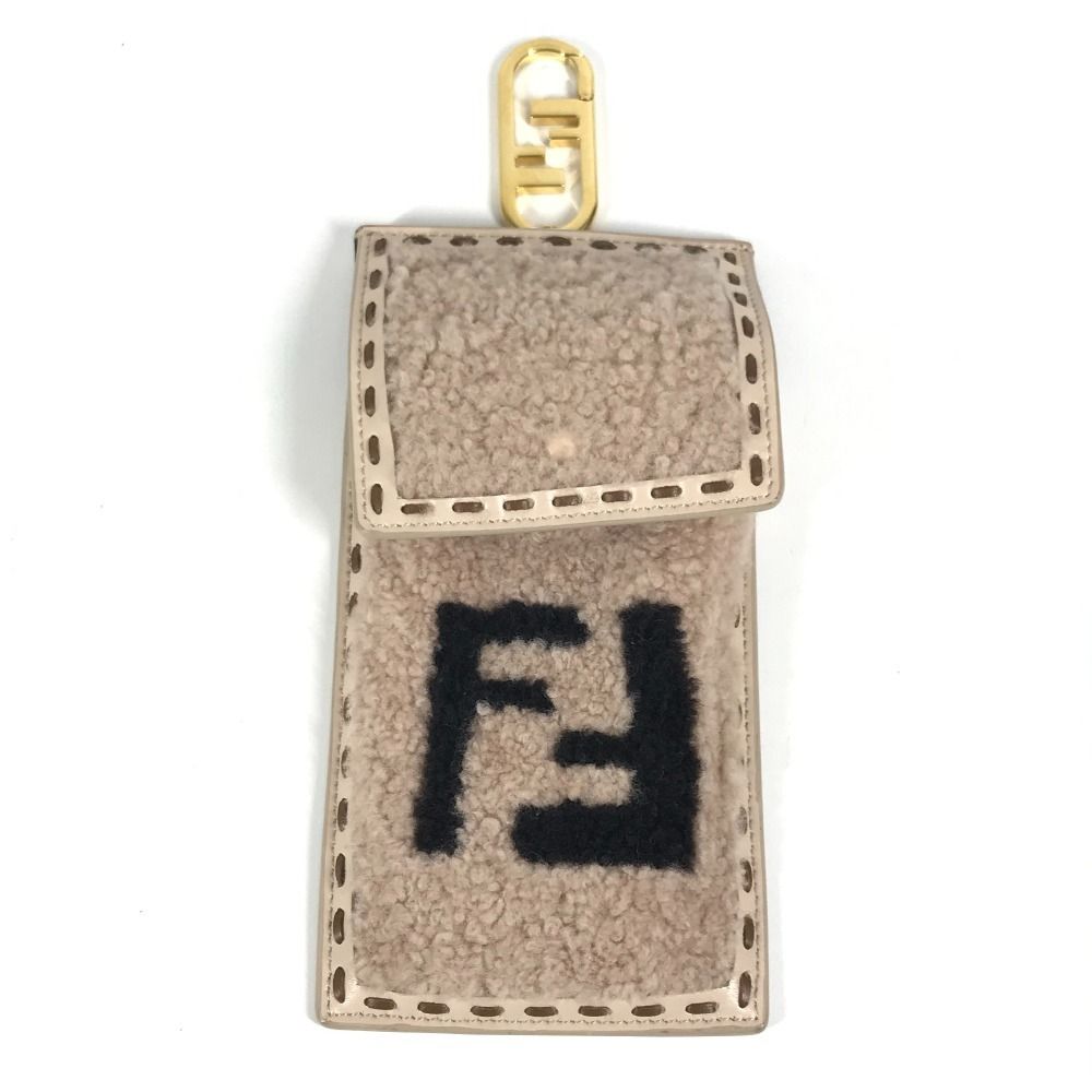 FENDI フェンディ ポーチ フォンポーチ 7AS047 ファー ピンクベージュ系