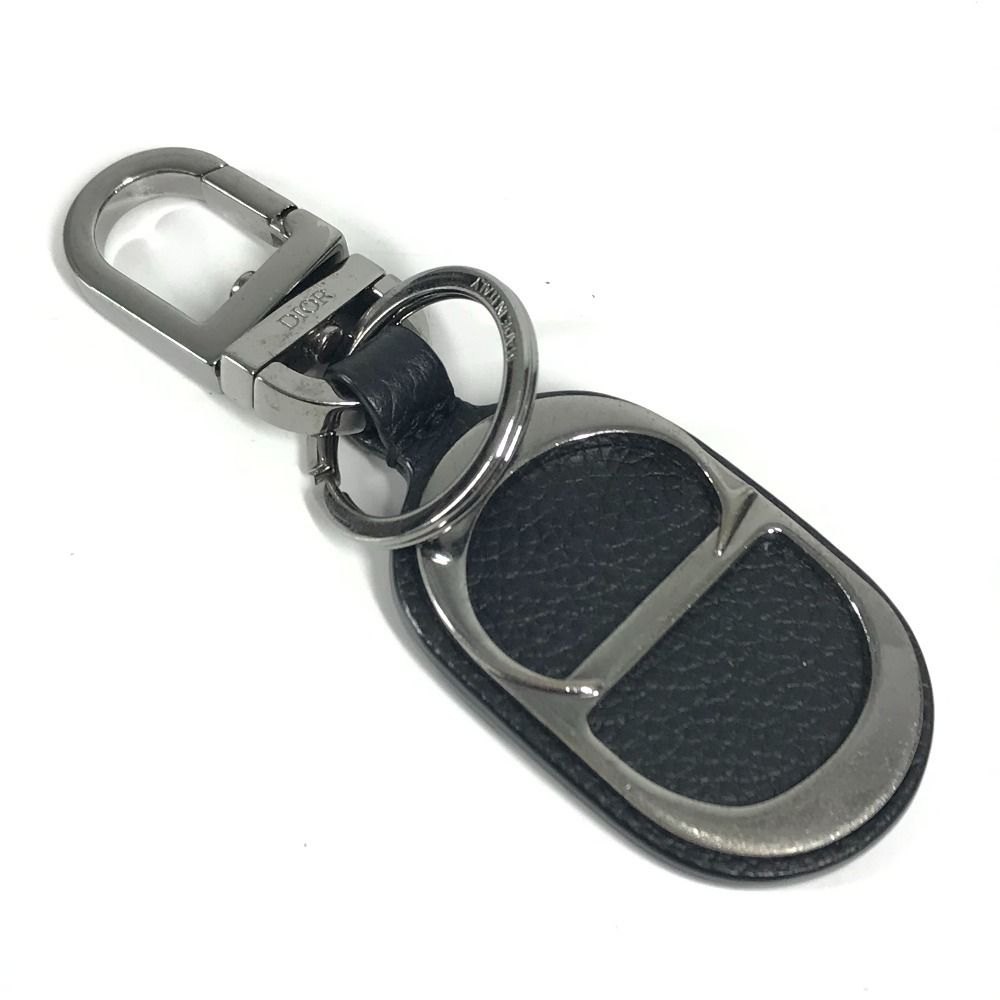 Dior ディオール キーホルダー CD ロゴ レザー ブラック - メルカリ