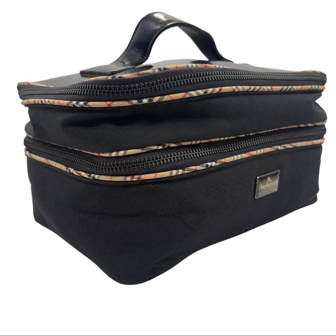 BURBERRY バーバリーブルーレーベル ノバチェック バニティ バッグ ポーチ 化粧バッグ ブラック
