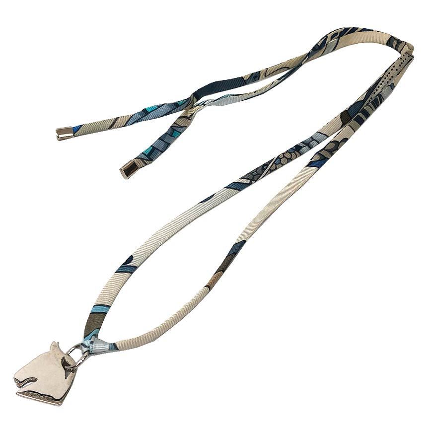 HERMES エルメス トゥールビヨン ストラップ ネックレス ホースチャーム 馬 aq12260