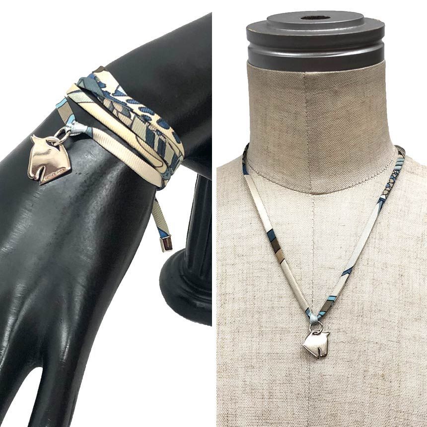 HERMES エルメス トゥールビヨン ストラップ ネックレス ホースチャーム 馬 aq 12260