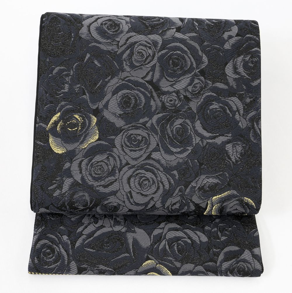 未仕立 西陣織 袋帯 柄 黒 ブラックコーデ 仕立代込み