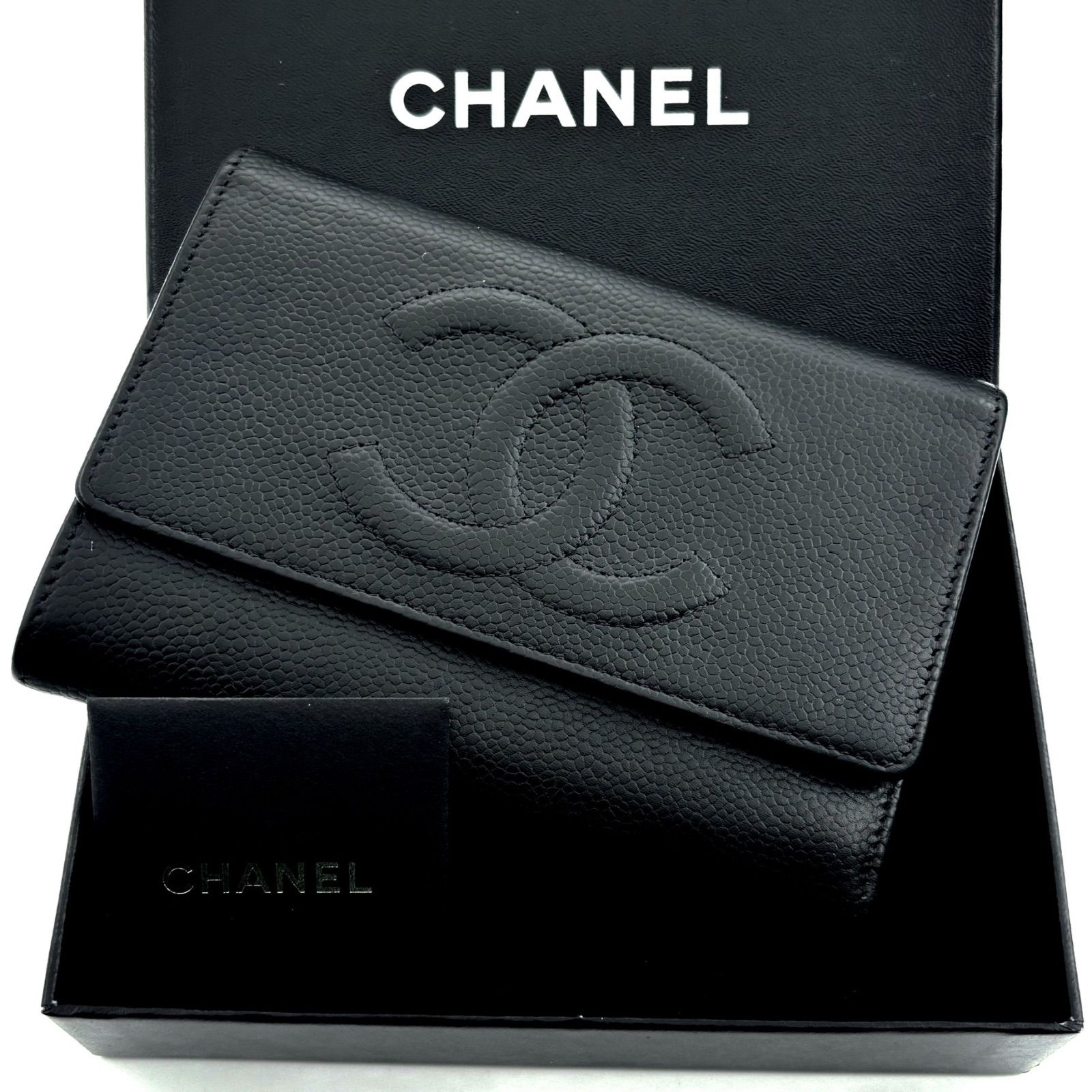 超 シャネル ココステッチ デカココ キャビア 三つ折