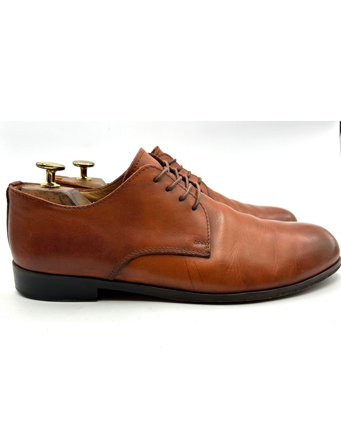 PADORONE パドローネ ダービープレーントゥシューズ キャメル - メルカリ