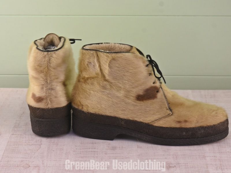E006 メンズ エスキモーブーツ ビンテージ アザラシ毛 茶 26.5~27cmくらい