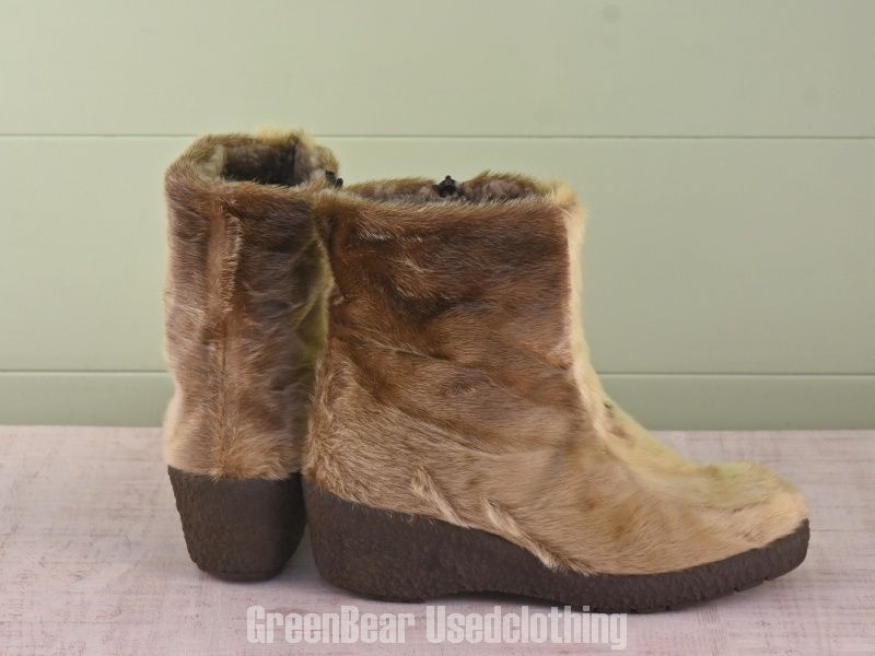 E 009 レディース eskimoc エスキモーブーツ ビンテージ アザラシ毛 茶 23.0 cm