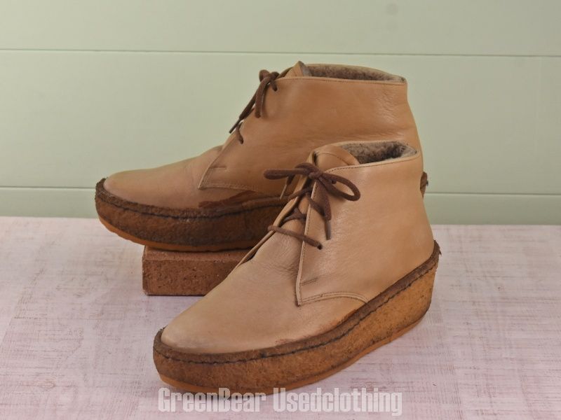 E016 ビンテージ HOCK メンズブーツ ベージュ 8 26cm