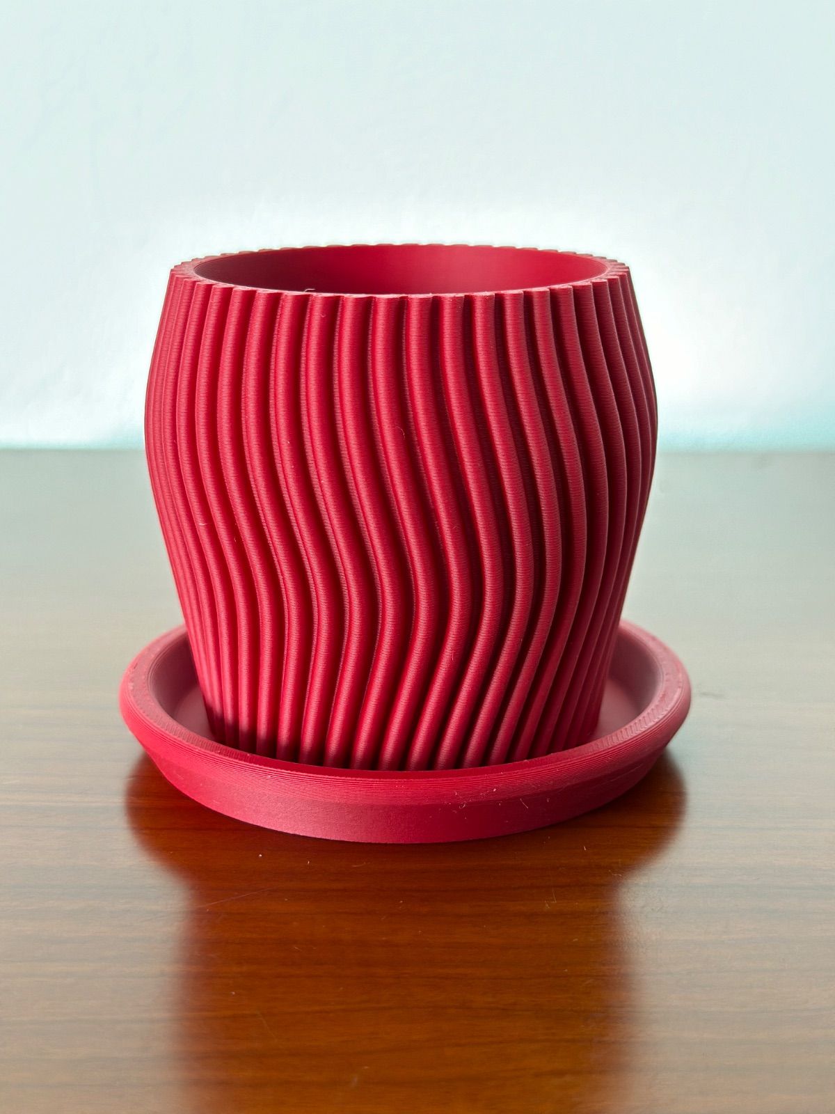 3Dプリンター鉢 マイポットミニ2号 ＋受け皿付き 2個セット「8色