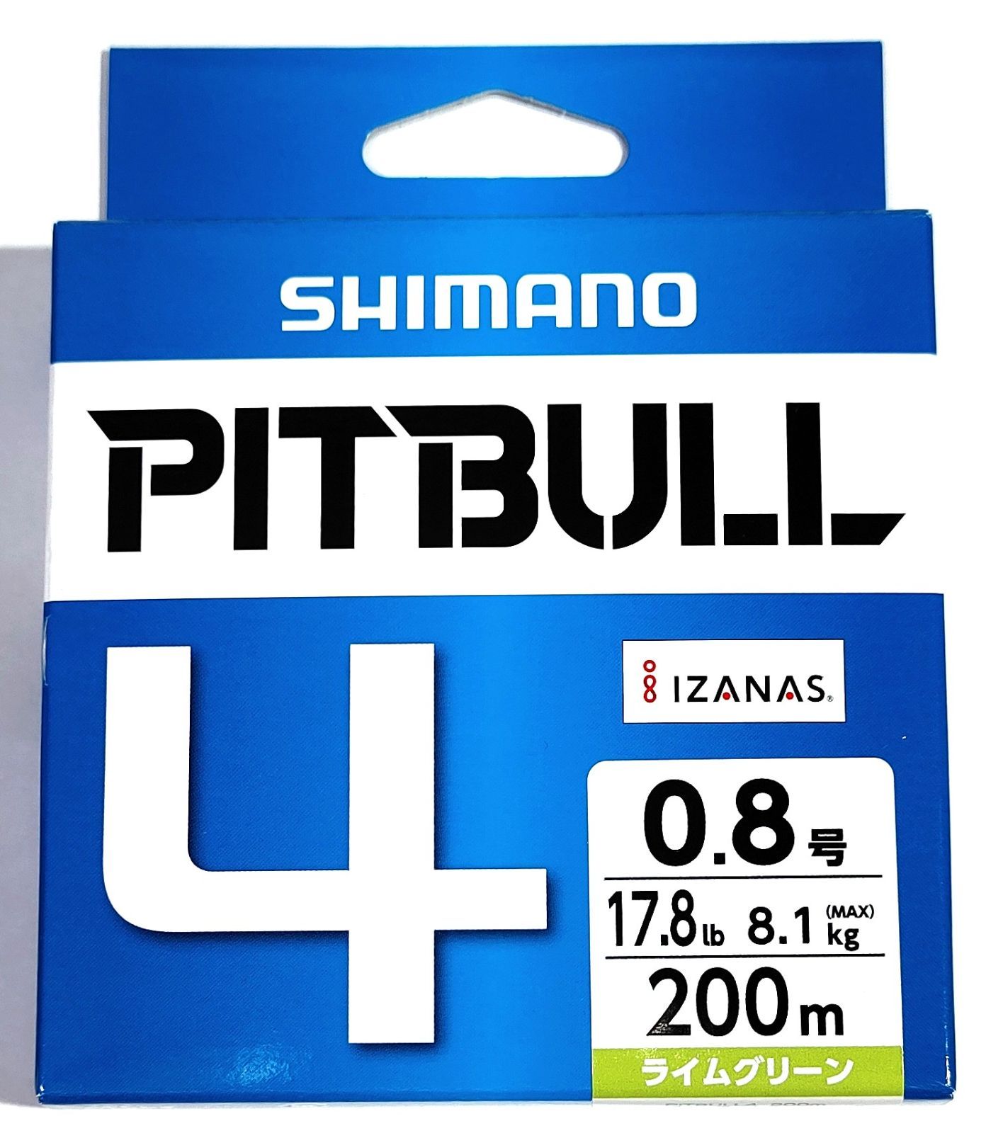 シマノ ピットブル 4 PL-M64R 0.8号 200m ライムグリーン shimano