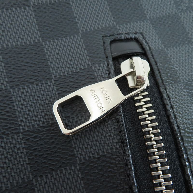 瀬戸大橋店 LOUIS VUITTON ルイ ヴィトン クラッチバッグ ダミエ グラフィット ポッシュ ドキュマン N48247 ブラック 122