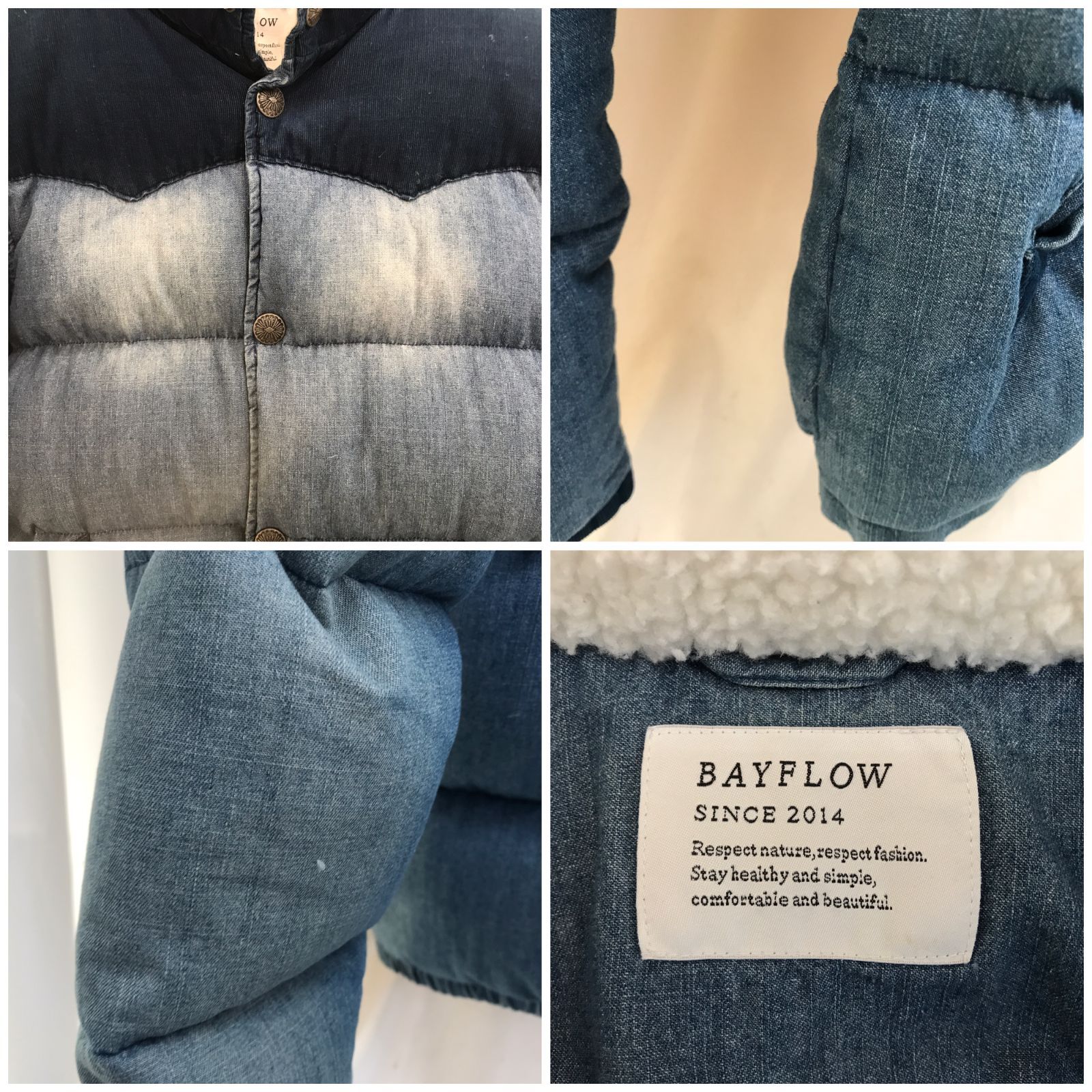 BAYFLOW ベイフロー BM1711NM01 ダウンジャケット 3 デニム インディゴ 