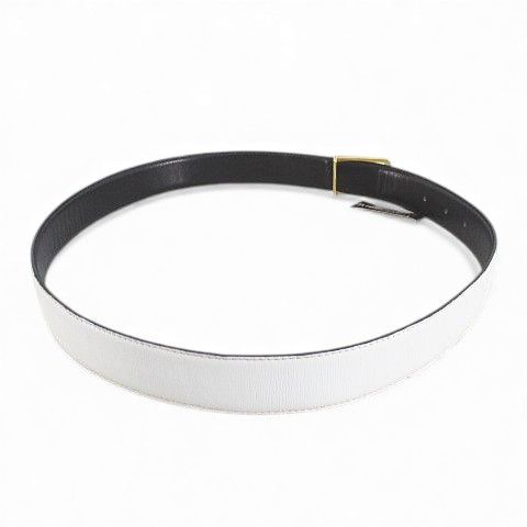  ジバンシィ GIVENCHY GENTLEMAN ベルト レザー 白系 ホワイト イタリア製 トップ式 バックル 小物 無地 ベルト 小物