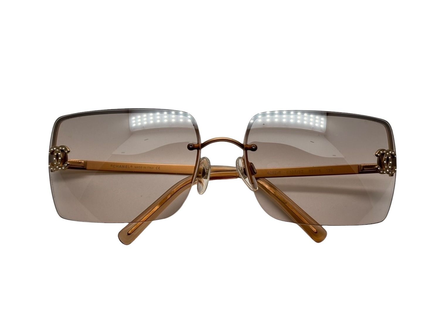 CHANEL シャネル リムレス サングラス アイウェア 4092-B c.102 8 Z サイズ62 15 120 ココマーク ラインストーン 4 b 009270