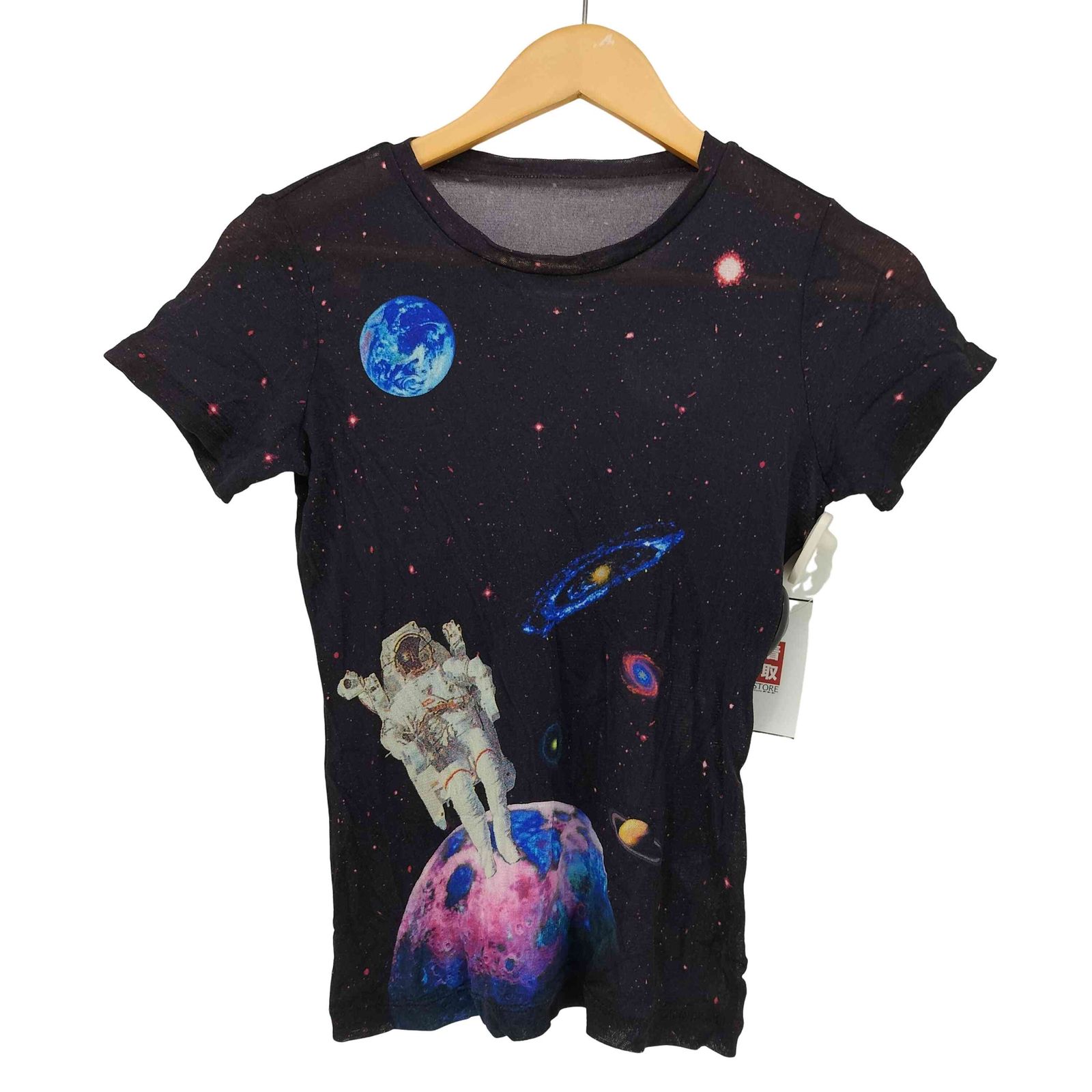 ミー イッセイミヤケ me ISSEY MIYAKE 07AW 宇宙柄 S S クルーネック カットソー レディース 表記無