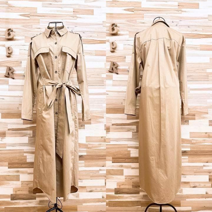 gungendo 里山パレット 24501502 コットン シャツワンピ ギャザー