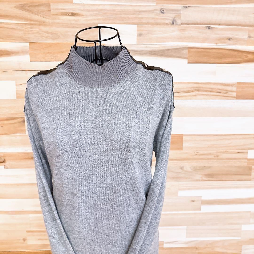 ディーゼル ウール アルパカ ドッキング ニット ワンピース XS グレー