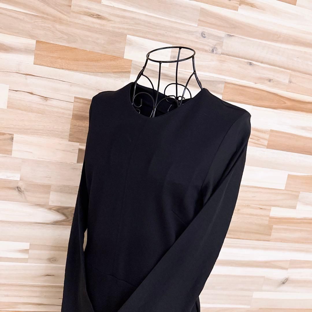 アンスリード 異素材 切り替えロング フ ワンピース S相当 黒ブラック