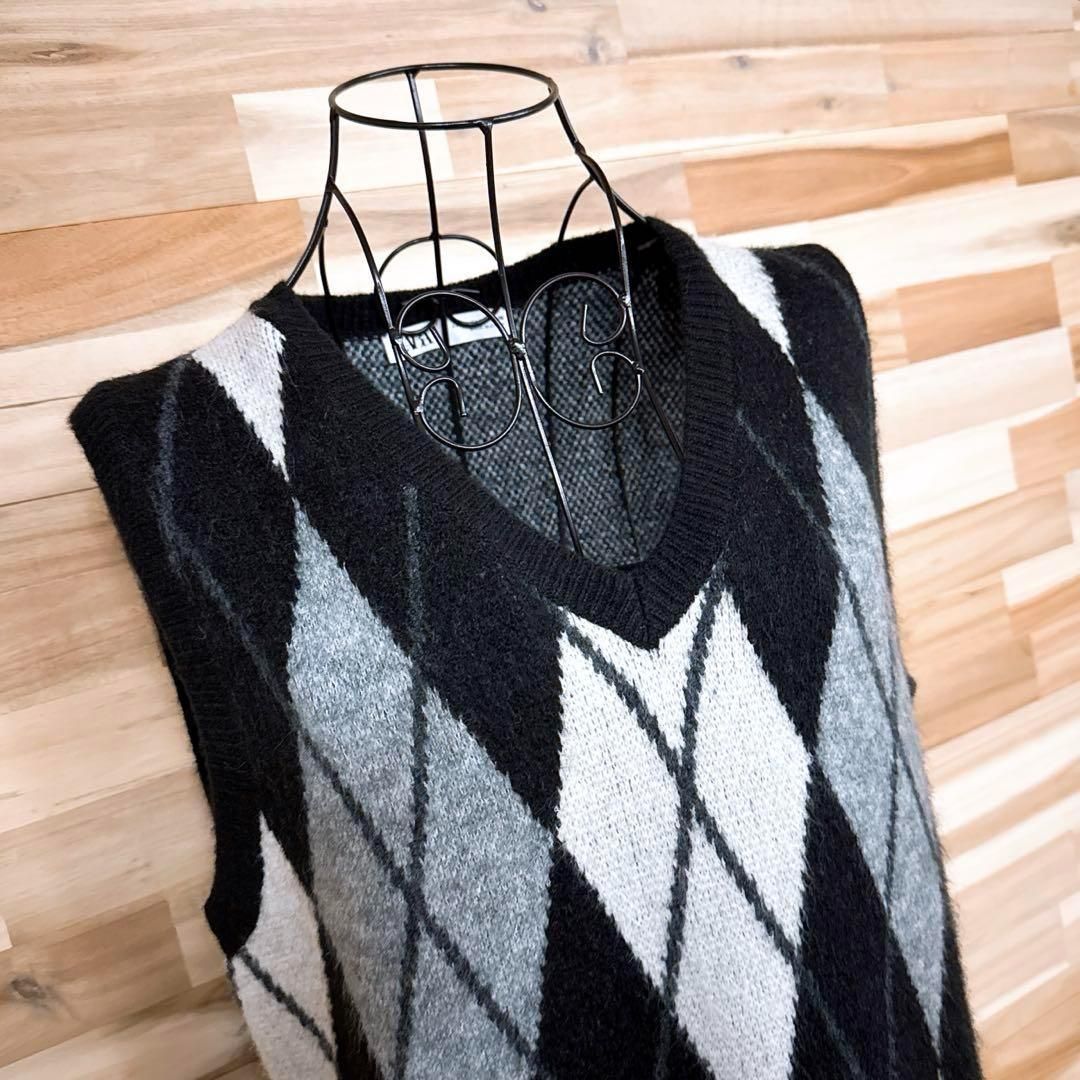 チェック総柄 S