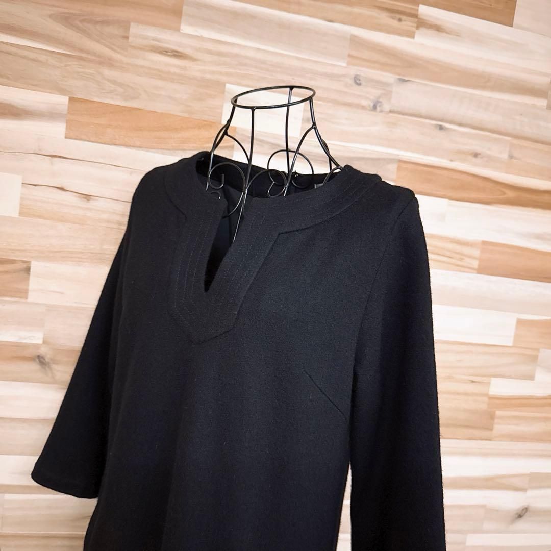 ダーマ DAMAVネック ウール ワンピース 黒ブラック