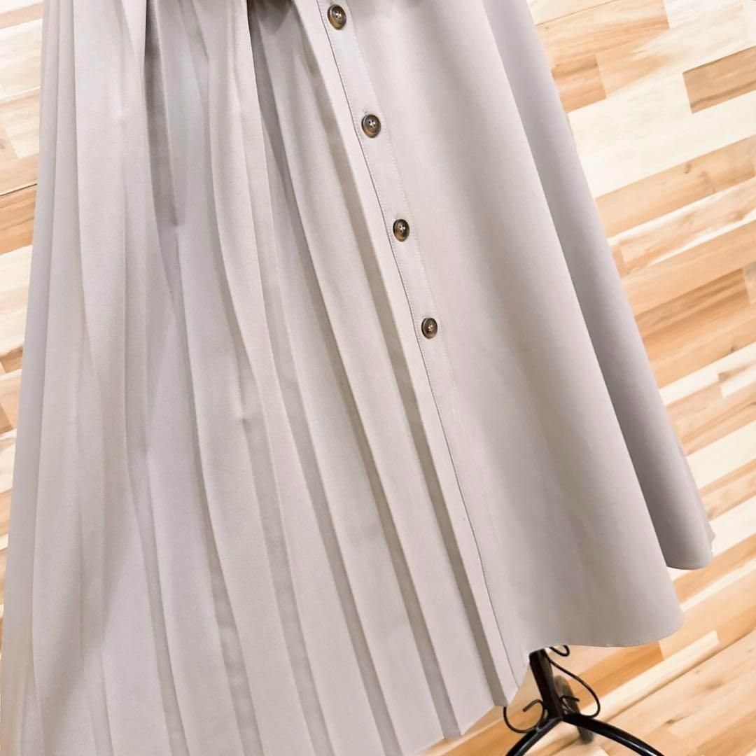  ザラ アシンメトリー プリーツ切り替えロング シャツ ワンピース XSベージュ 長袖 七分袖 シャツワンピース