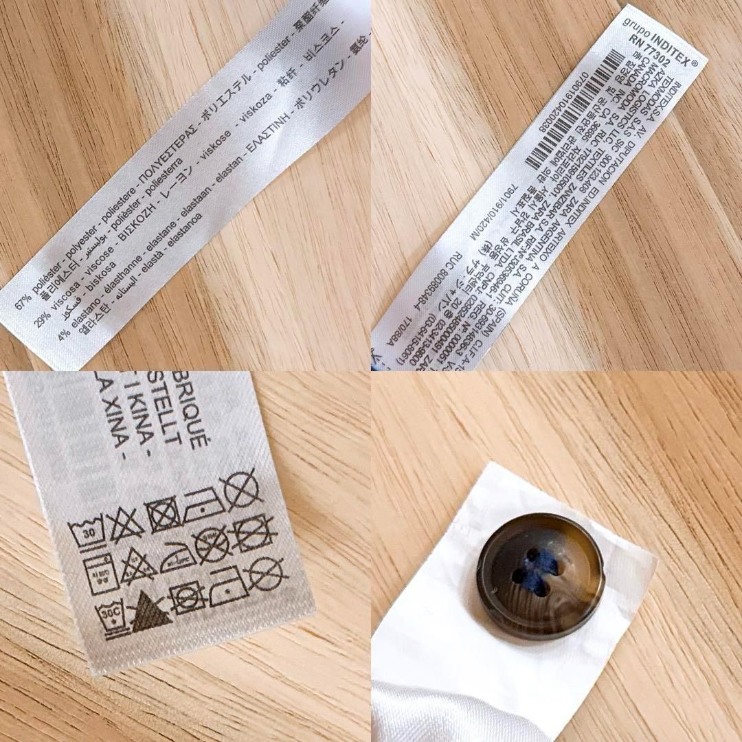  ザラ アシンメトリー プリーツ ドッキング ロング シャツ ワンピース M 青 長袖 七分袖 シャツワンピース