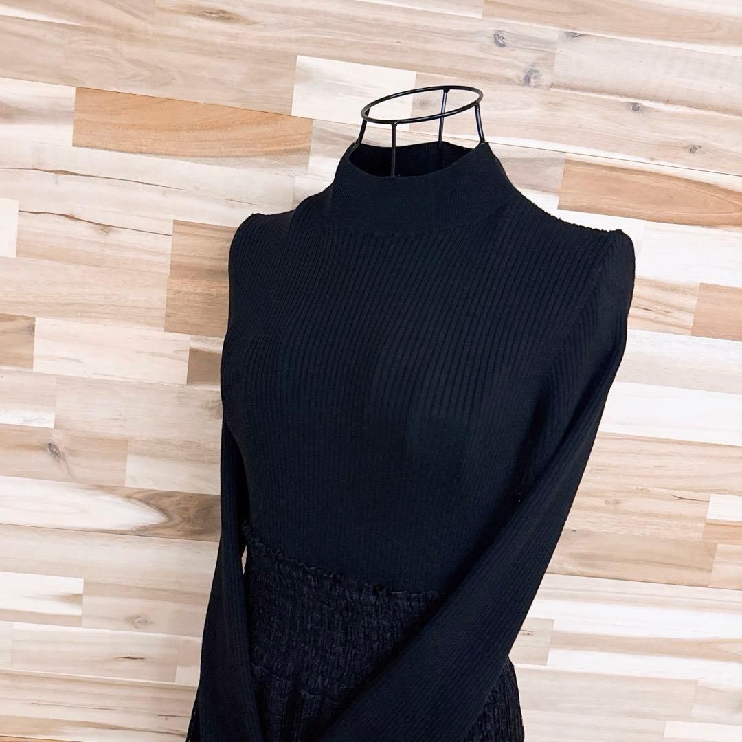 ワンピース 花柄レース黒