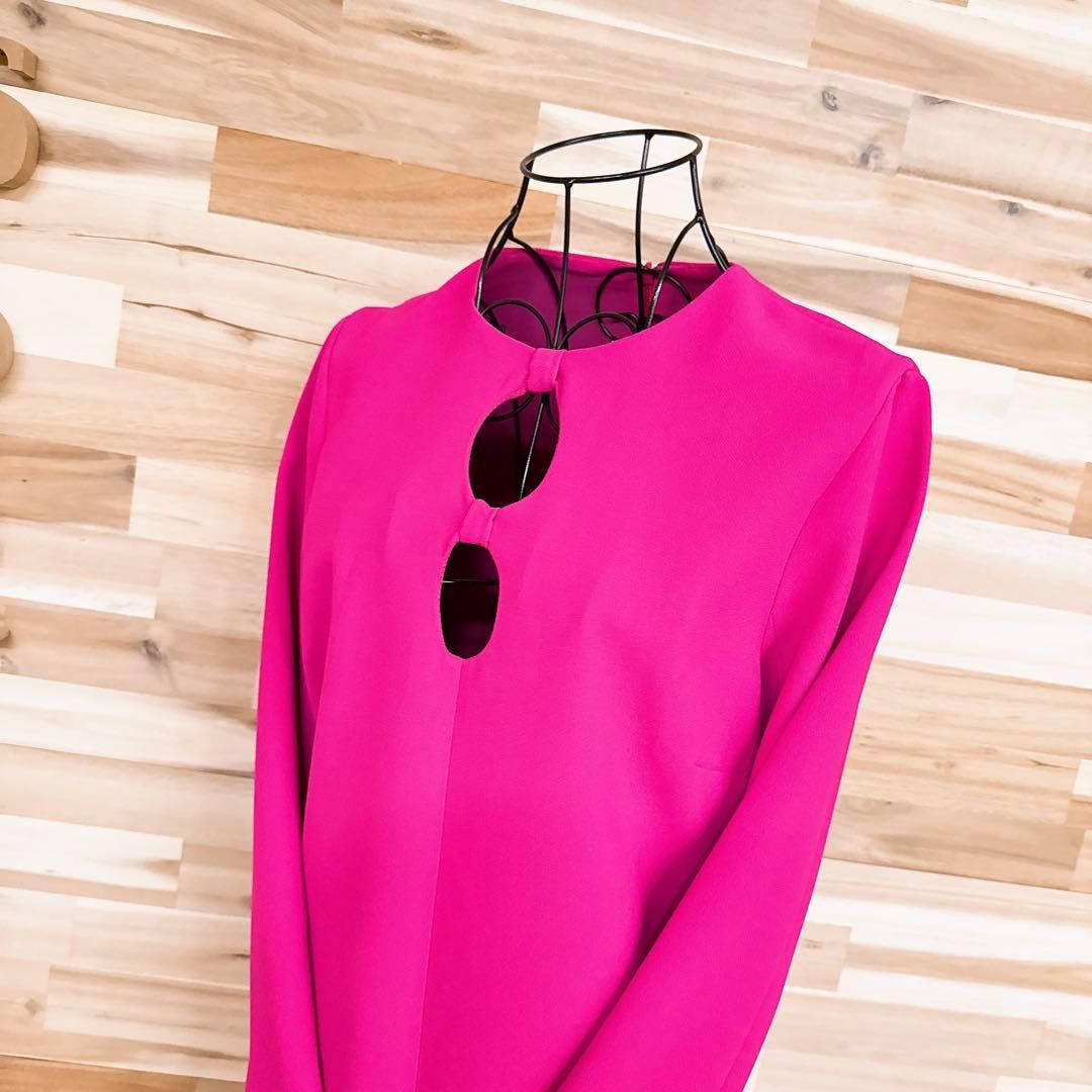 ザラ カットアウト ミニ ドレス ワンピース ビビットピンク XSピンク