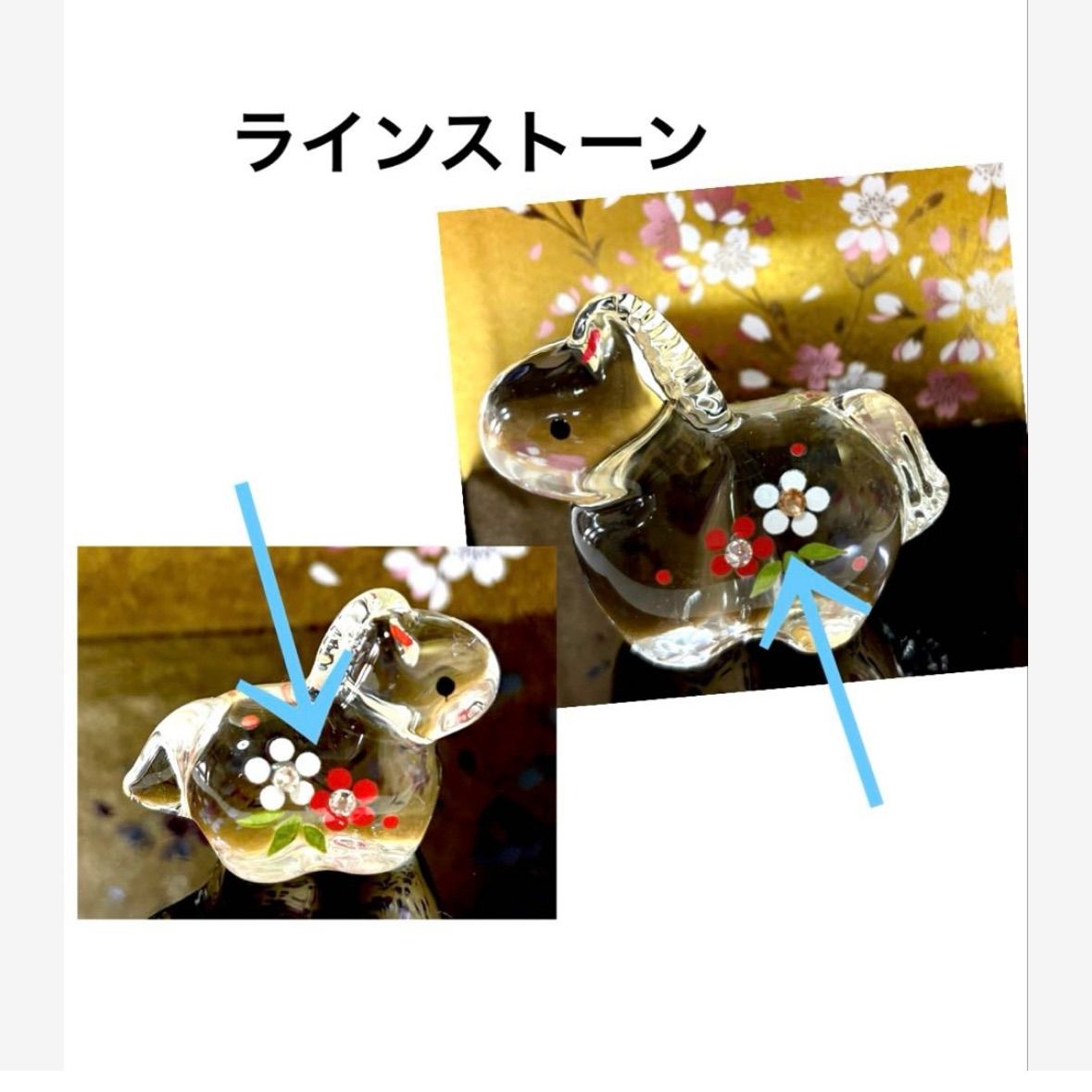 干支置物【馬の親子ラインストーン付】クリスタル 午年 令和8年 - メルカリ