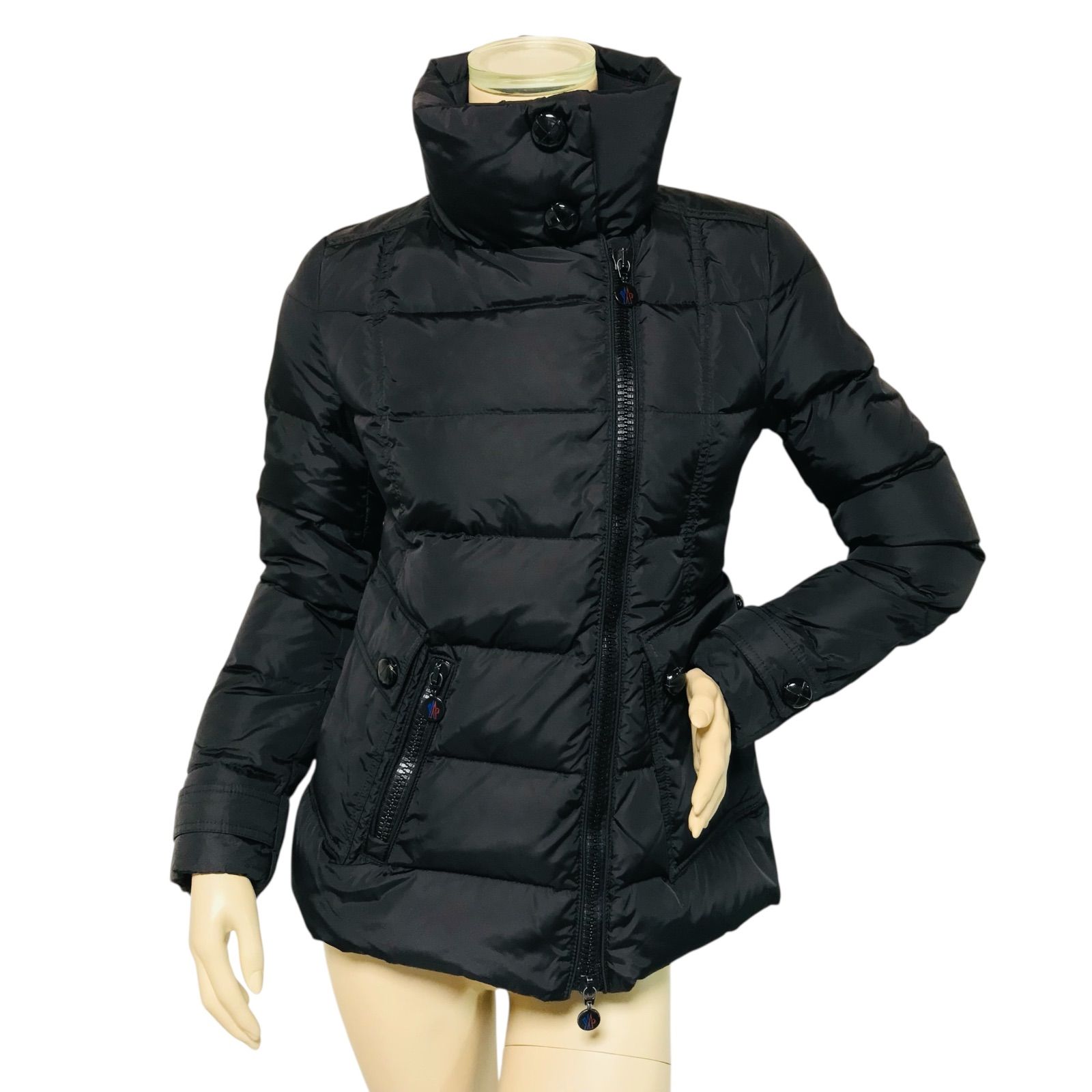 【正規品】黒ナイロンモンクレールジャケット 袖ワッペン付き サイズ0 MONCLER モンクレール ナイロン ジップアップ ジャケット ブルゾン